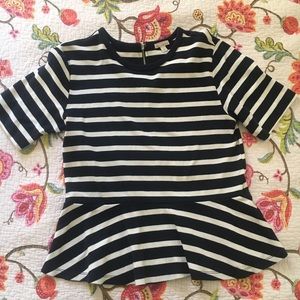 GAP nautical navy white striped peplum